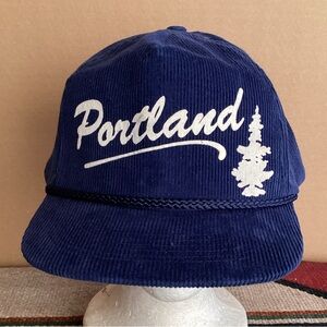 Vintage AmaPro Portland Oregon corduroy hat with a tree